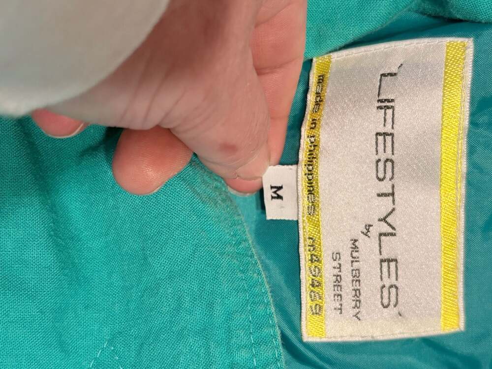 Vintage Lifestyles by Mulberry Street Teal Cotton Bomber Jacket Size M item 253 - Picture 4 of 8
